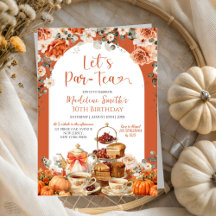 Autumn Floral Pumpkin Let's Par Tea Birthday Party