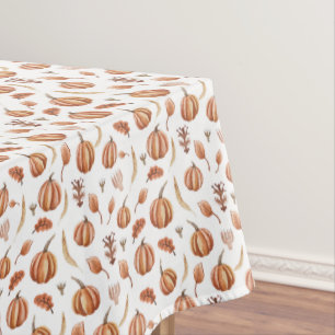 Autumn Floral Pumpkin Pattern Thanksgiving Tablecloth