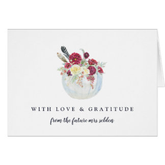 Autumn Floral Pumpkin Personalised Thank You