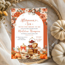 Autumn Floral Pumpkin Tea Party Bridal Shower