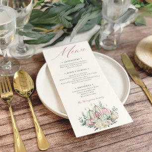 Autumn Floral Pumpkin Thanksgiving Dinner Menu