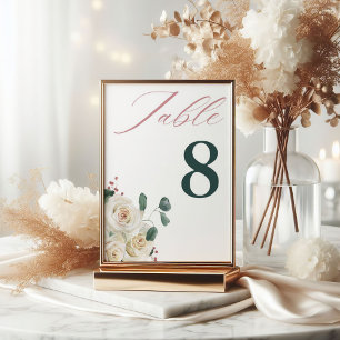 Autumn Floral Pumpkin Thanksgiving  Table Number