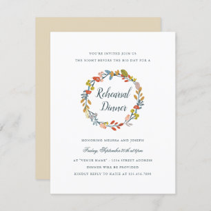 Autumn Floral Rehearsal Dinner Invitation