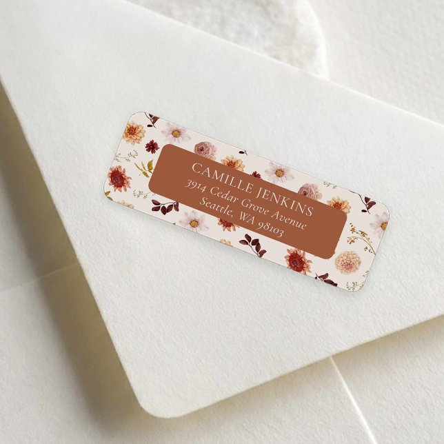 Autumn Floral Return Address (Fall Floral Return Address Label)