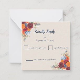 Autumn Floral RSVP Card