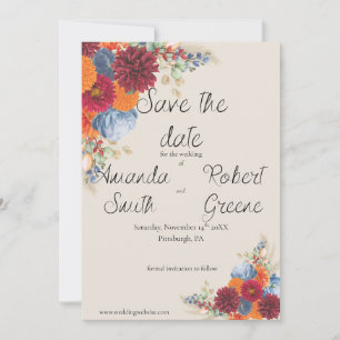Autumn Floral Save the Date