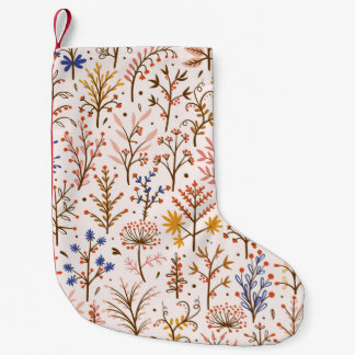 Autumn Floral Seamless Pattern. Doodle Plants, Bra Small Christmas Stocking
