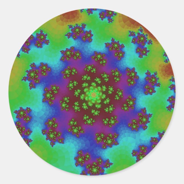 Autumn Floral Sprinkles Classic Round Sticker (Front)