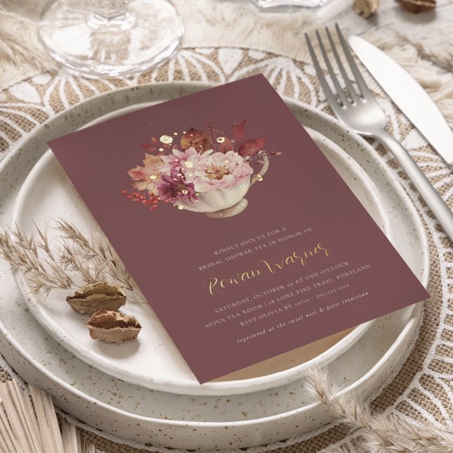 Autumn Floral Teacup Fall Bridal Shower Tea (Creator Uploaded)