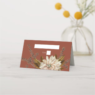 Autumn Floral Terracotta Watercolor Fall Wedding Place Card