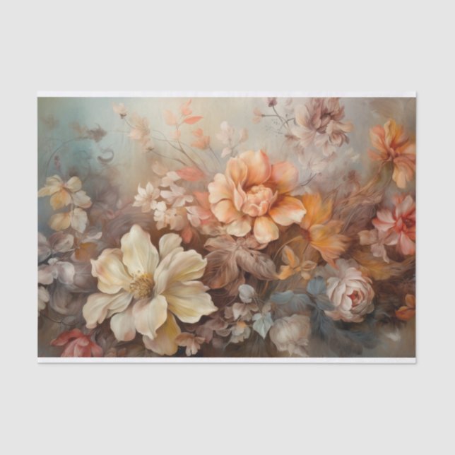 Autumn Floral Thanksgiving Halloween Decoupage Tissue Paper (Front)