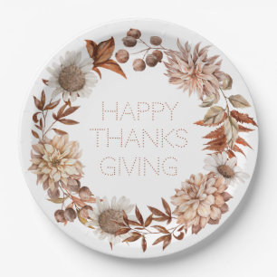 Autumn Floral Thanksgiving Plates