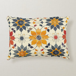Autumn Floral Tile Decorative Cushion