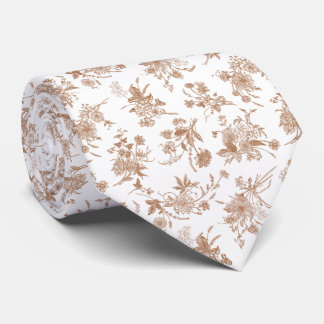 Autumn Floral Toile Pattern Tie