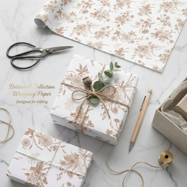 Autumn Floral Toile Pattern Wrapping Paper (Creator Uploaded)