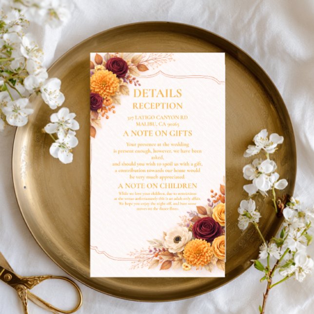 Autumn Floral Warm Information Enclosure Card (Creator Uploaded)