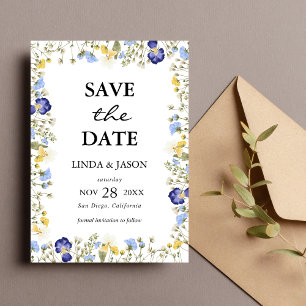 Autumn Floral Watercolor Wedding Save The Date Invitation
