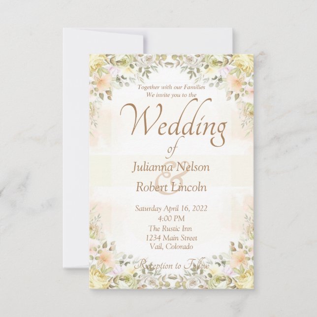 Autumn Floral wedding invitation (Front)