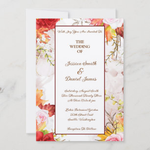 Autumn Floral Wedding Invitation