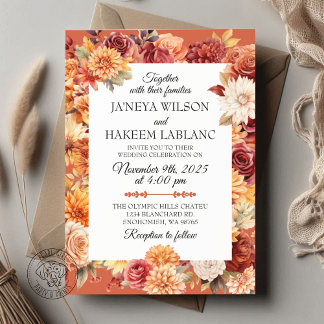 Autumn Floral Wedding Invitation