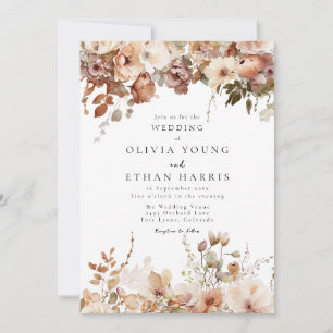 Autumn Floral Wedding Invitation