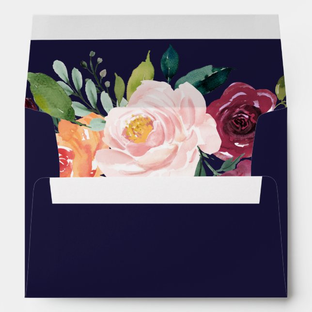 Autumn Floral Wedding Invitation Envelope (Back (Bottom))