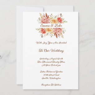 Autumn Floral Wedding Invitation-Matte Invitation