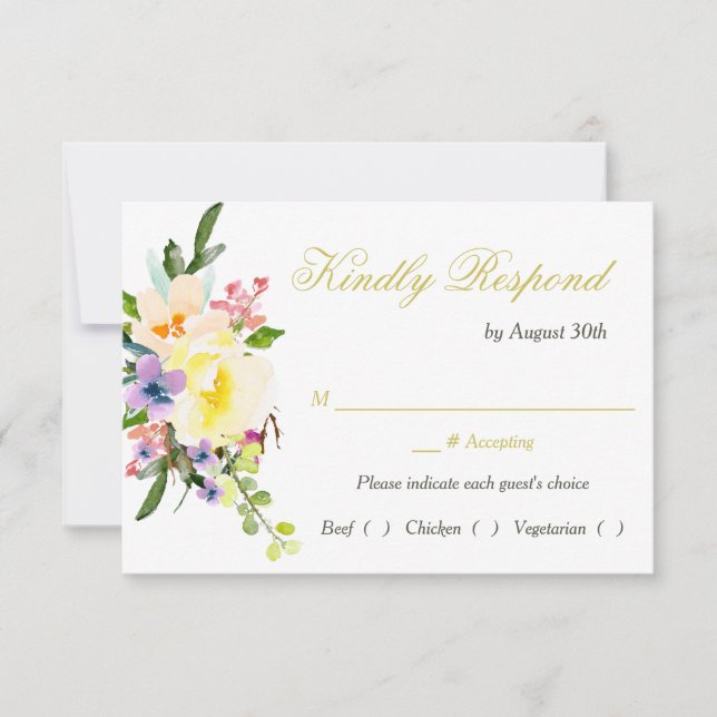 Autumn Floral Wedding Rehearsal Dinner RSVP Card (Front)