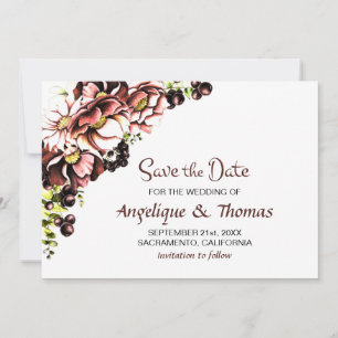 Autumn Floral Wedding Save The Date
