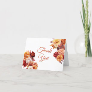 Autumn Floral Wedding Thank You Card