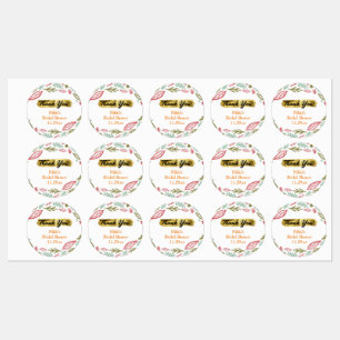 Autumn Floral Wreath Pumpkin Gold Thank You Favour