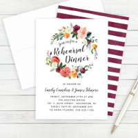 Autumn Floral Wreath Wedding Rehearsal Dinner