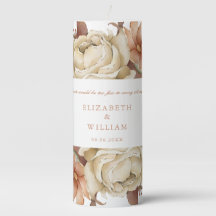 Autumn Florals Names Date Initials Wedding 