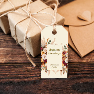 Autumn Florals Personalise Gift Tags