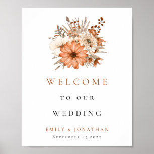 Autumn Florals Welcome to Wedding Poster