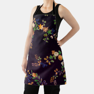Autumn Flower and Leaf, Japanese Design Apron