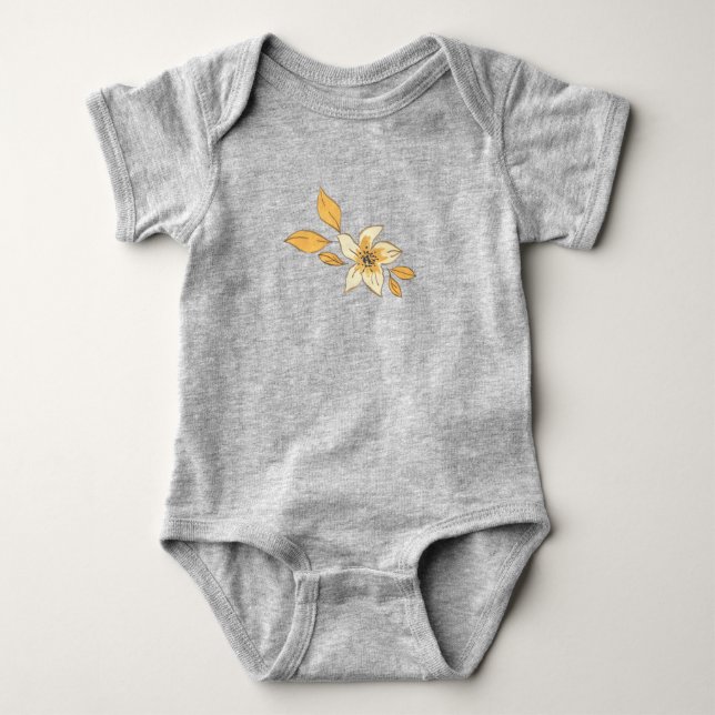 Autumn flower baby bodysuit (Front)