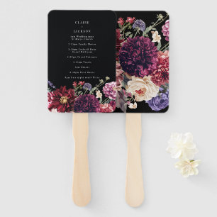 Autumn Flower Dahlia Bunch Fall Program Hand Fan