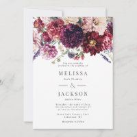 Autumn Flower Dahlia Wedding Invitation