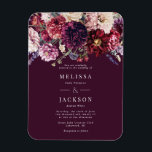 Autumn Flower Dahlia Wedding Invitation Burgundy Magnet<br><div class="desc">Autumn Flower Dahlia Wedding Invitation Burgundy</div>
