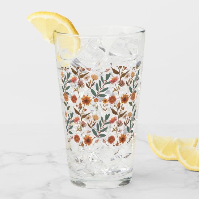 Autumn flower display glass (Front Ice)