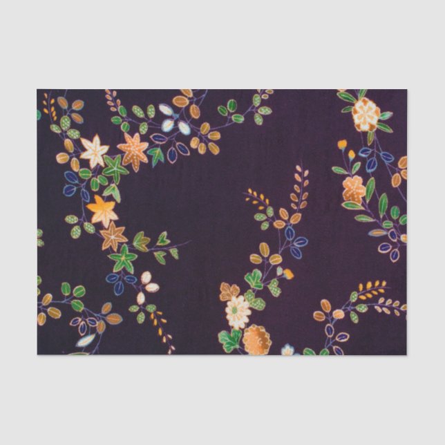 Autumn Flower & Leaf, Japanese Design Tissue Paper (Front)