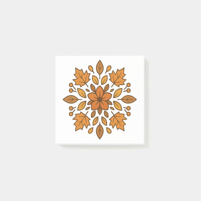 Autumn flower mandala  post-it notes (Front)