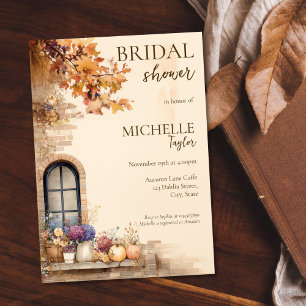 Autumn Flower Pumpkin Garden Bridal Shower Invitation