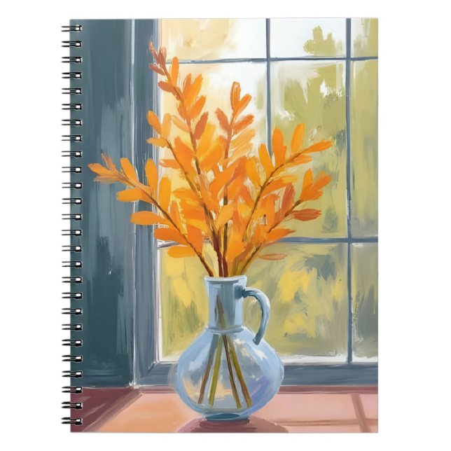 Autumn Flower Vase Watercolor Notebook (Front)