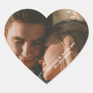 Autumn Flower Wedding Couple Sticker