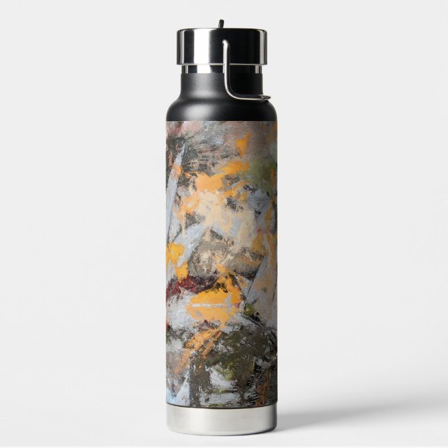 Autumn Flowers Artistic Water Bottle (Left)