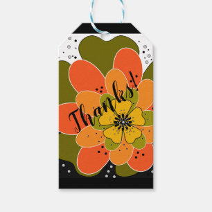 Autumn flowers, autumn, flower, illustration throw gift tags