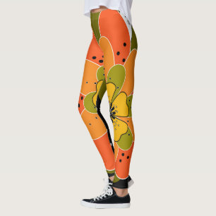 Autumn flowers, autumn, flower, illustration throw leggings
