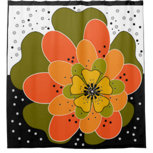 Autumn flowers, autumn, flower, illustration throw shower curtain